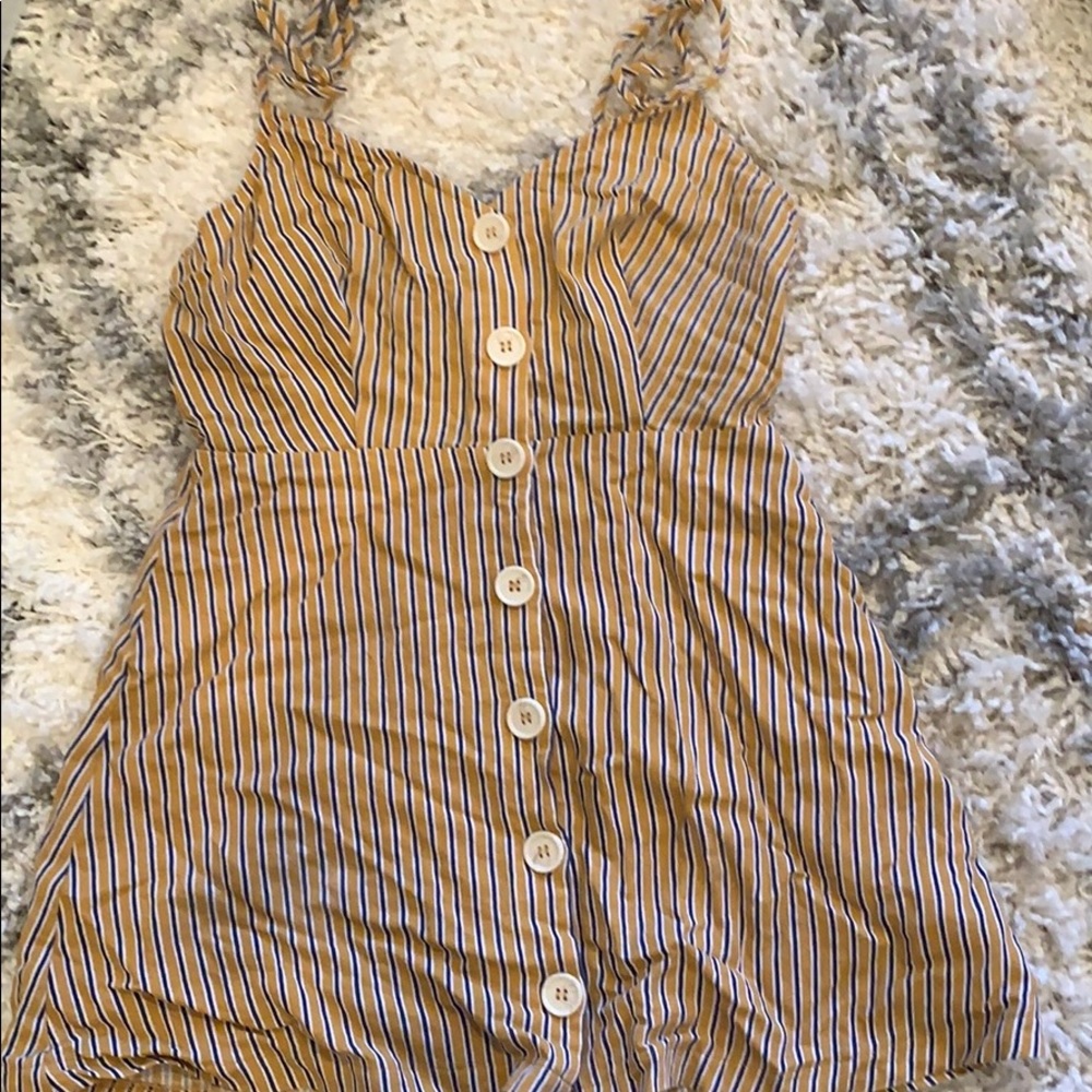 Lush blue, yellow and white striped dress!